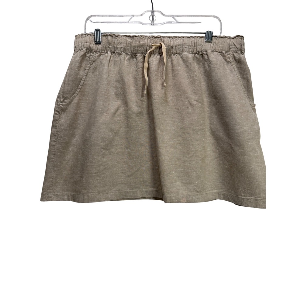 Patagonia Skirt Khaki EUC Hemp Organic Cotton Mini Casual Drawstring Vacation L